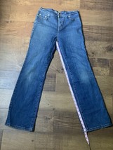 Levis 512 Blue Denim High Rise Slim Bootcut Jeans Size 10 Medium Wash Stretch - £12.00 GBP