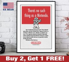 There&#39;s No Such Thing as a Nintendo Poster 18&quot; x 24&quot; Print Retro NES Super Mario - £10.60 GBP