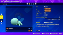 ✨ Shiny Tr API Nch Egg Perfect Ivs Adamant With Ability Patch Indigo Disk Pokemon✨ - £1.56 GBP