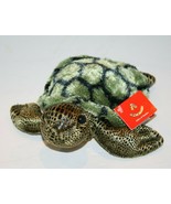 Aurora Sea Turtle 7&quot; Splish Splash Green Gold Plush Bean Bag 04079 Soft ... - £8.54 GBP