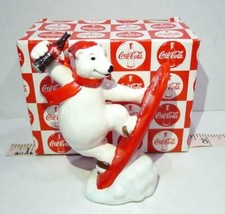 Coca Cola Polar Bear Always Snow Boarding Enesco Figurine 1995 Ceramic - $29.65