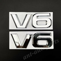 2pcs  Chrome V6 Vntage Car Trunk Tailgate Rear Emblems  Decal Sticker - £76.17 GBP