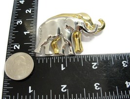 Lauren Conrad Silver And Gold Elephants Brooch Pin Marked LC - $24.74