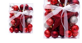 Red 30PCS Christmas Ball Ornaments Shatterproof Xmas Tree Hanging Ball Decors  - £21.57 GBP