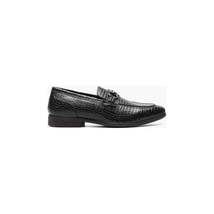 Stacy Adams Feronte Moc Toe Bit Slip On Croco Print Leather Black 25623-001 image 3