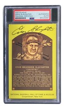 Enos Slaughter Signed In Black 4x6 St Louis Cardinals HOF Plaque Card - £53.38 GBP