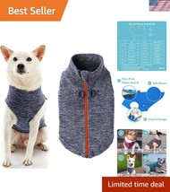 Large Gray Wash Fleece Dog Pullover with Easy Zip and Dual D-Ring Leash - $39.50
