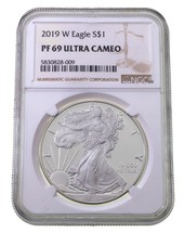 2019-W Silver American Eagle Graded by NGC as PF69 Ultra Cameo - $90.07