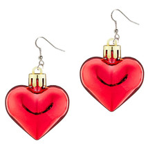 Funky Huge Oversize Puffy Heart Earrings Valentine Disco Party Jewelry-SHINY Red - $6.83