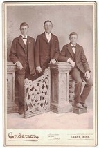 Vintage Cabinet Photo of Three Tall Young Brothers ~ Late 1800s ~ Canby, Minn. - £6.87 GBP