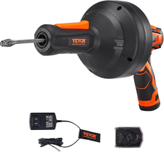 VEVOR 12V Electric Drain Auger, 25FT Cordless Plumbing Snake Auto Feed, ... - $108.01
