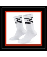 One Pair Nike Sportswear Everyday Essential Logo Crew WHITE Socks WOMENS... - £12.50 GBP