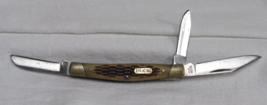 3 Blade Buck #371 Stockman Brown Jigged Scales Folding Pocket Knife - £10.09 GBP