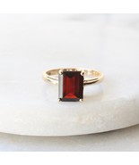 Natural 7/9 MM Red Garnet Ring for Women In 14k Solid Gold - £170.07 GBP