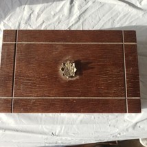 Vintage Mele Jewelry Box Wooden Hard Case-11&quot;x6 5/8&quot;.  With jewelry. - £23.36 GBP