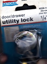 National Hardware Chrome 1/2&quot; Door Drawer Utility Lock Key new - £4.78 GBP