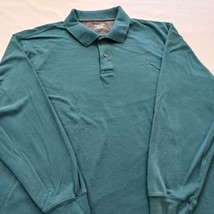 St. John's Bay Sueded Jersey Mens Green Cotton Collar Shirt Long Sleeve Size 2XL image 6