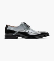Stacy Adams Plaza Modified Cap Toe Oxford Shoes Leather Black Gray 25608-975 image 2