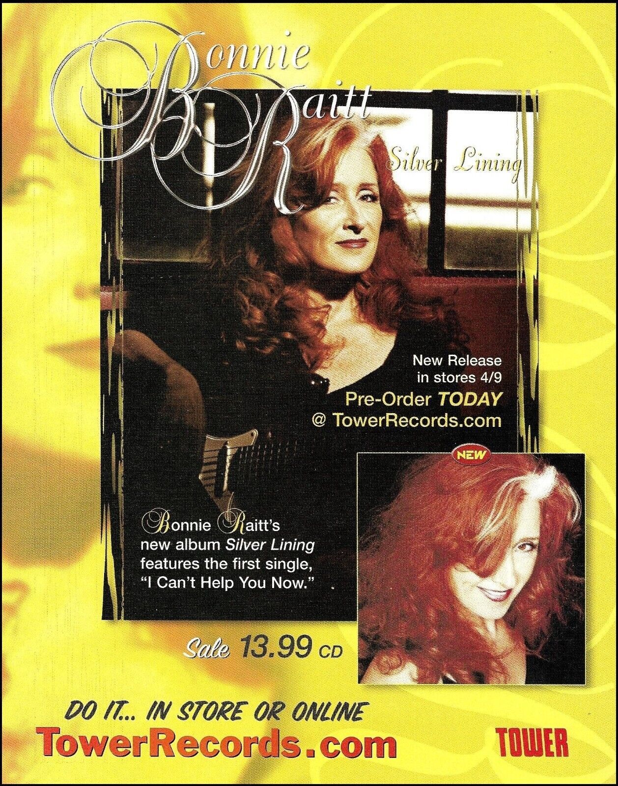 Bonnie Raitt Silver Lining 2002 Capitol Records album advertisement ad p... - $4.50