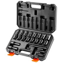 VEVOR 360 Degree Swivel Impact Sockets Set 14pcs 6-Point 3/8in Drive Soc... - $91.19