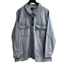 Jones &amp; Co Shacket Womens 1X Faded Denim Button Down Shirt Western Workwear - $31.32