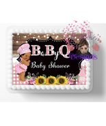 BBQ Baby Q Baby Shower Pink GirlEdible Image, Birthday Cake Topper Frost... - $22.59 CAD