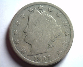 1907 Liberty Nickel Good G Nice Original Coin From Bobs Coins Fast 99c Shipment - £1.50 GBP