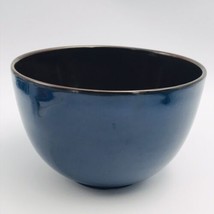 Vintage Gabriel Sweden MCM Cobalt Blue Enamelware Serving Bowl Brown 7.2... - £18.05 GBP