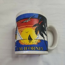 Vintage Ceramic California Sailboat Mug Cup Colorful Unbranded - £7.73 GBP