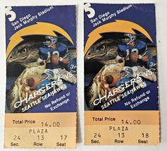 One Pair Football Tickets San Diego Chargers 1981 vs Seattle Seahawks - Game 5 - £11.16 GBP