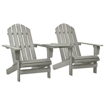Garden Adirondack Chair Solid Fir Wood Grey - £88.08 GBP