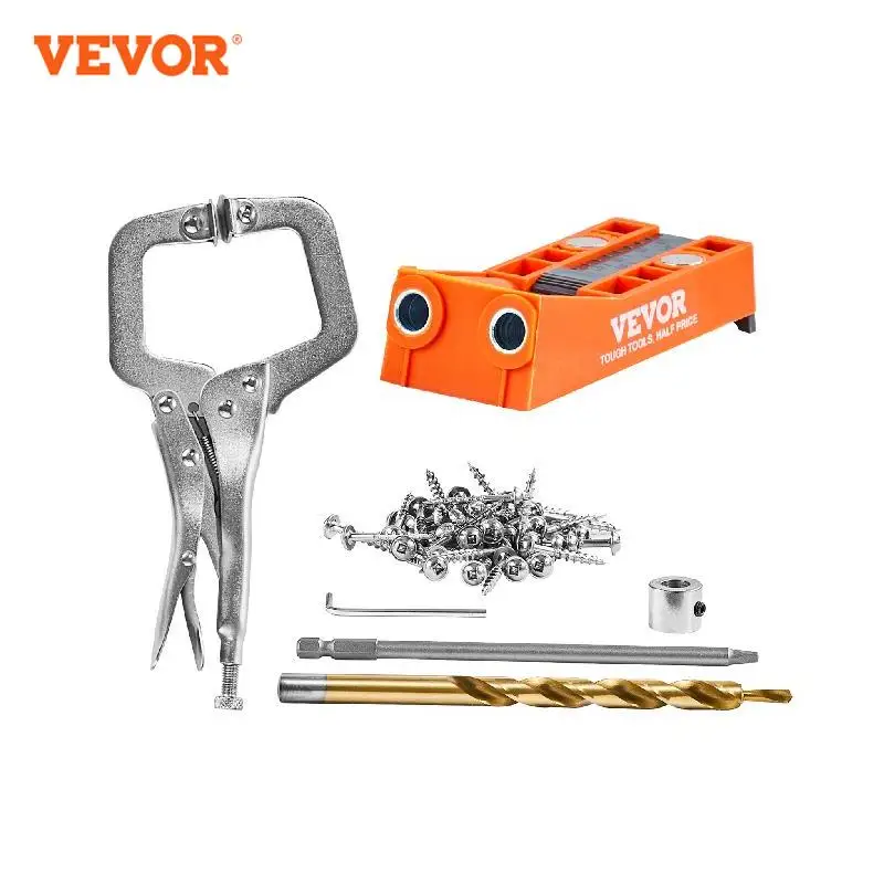 VEVOR 56 Pcs Pocket Hole Jig Mini Jig Pocket Hole Sywith 9&quot; C-clamp Step... - $78.24