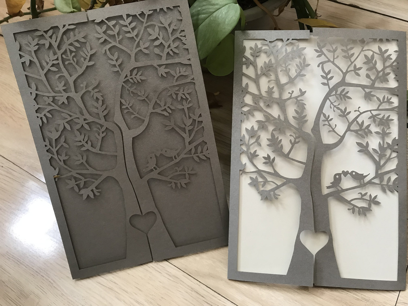 Silver Laser Cut Wedding Invitations,Birthday Baby Shower Invitaiton Car... - $53.80