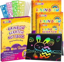 Gifts for 3 12 Year Old Girls Boys 3 Pack Rainbow Scratch Off Notebooks Arts Cra - £19.88 GBP