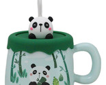 Cute Panda Bear By Bamboo Forest Green Ceramic Mug With Silicone Lid And... - $17.99