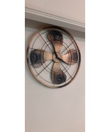 Metal Industrial Gold Black Fan Vintage Round Living Room Decor Wall clo... - £133.17 GBP