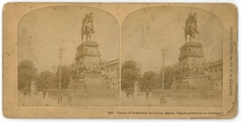 1884 Real Photo Stereoview Card  Statue of Frederick the Great. Berlin Germany - £7.49 GBP
