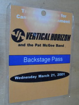 VERTICAL HORIZON And The Pat McGee Band Backstage Pass 2001 Campus Enter... - $7.77