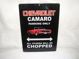 OLD VTG Chevrolet - Camaro Parking Only tin metal sign - £15.72 GBP
