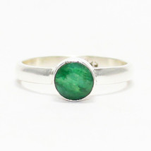 925 Sterling Silver Natural Emerald Ring Handmade Jewelry Gemstone Ring - £26.66 GBP