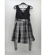 Womens dress black &amp; white plaid Dress Size Medium Sleeveless V-Neck Par... - $15.15