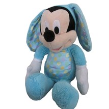 Disney Store Mickey Mouse Easter Bunny Plush Blue Rabbit Doll Toy 14 in - $9.79