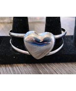 925 Sterling Silver Taxco Mexico Heart 7-in Cuff Bracelet Free Shipping - $98.22 CAD
