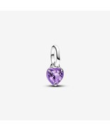 925 Sterling Silver ME Chakra Heart Mini Dangle with Purple Enamel - 793... - $13.30 CAD