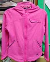 Under Armour Big Girls&#39; UA Extreme ColdGear Hooded Jacket Youth REBEL PINK - £55.05 GBP