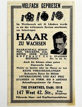 1945 WW2 German-USA Advertisement Evanthes Hair Treatment Clinic NYC C94C - $19.99