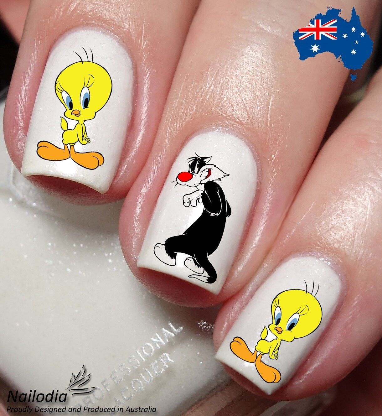 Tweety Bird & Sylvester The Cat Nail Art Decal Sticker