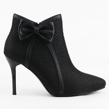Women&#39;s High Heels Boots Butterfly-knot Weave Autumn Shoes Designer Bow Ankle Bo - £44.42 GBP