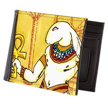 Ancient Egyptian Bunny God Cartoon Art Leather Bifold Wallet - $39.99