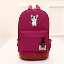 Chi&#39;s Sweet Home Cat Ear Backpack Female Canvas Bag School Students Schoolbag Tr - £30.92 GBP